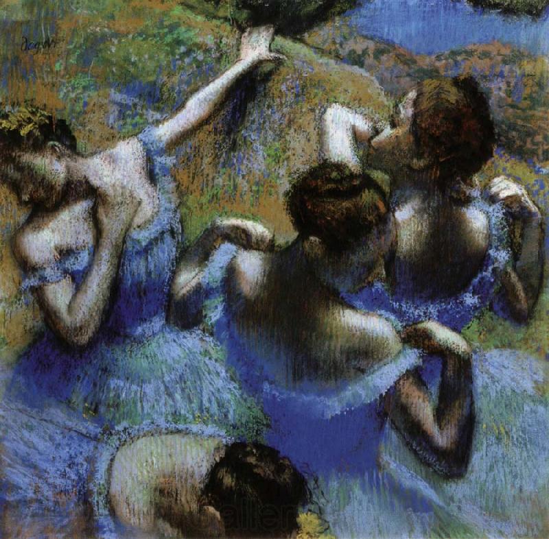 Edgar Degas Dancers in Blue Spain oil painting art